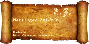 Metzinger Zalán névjegykártya